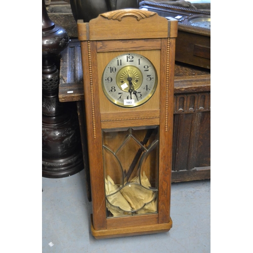 1683 - Early 20th Century Continental oak Vienna style wall clock, the gilt and silvered dial with Arabic n... 