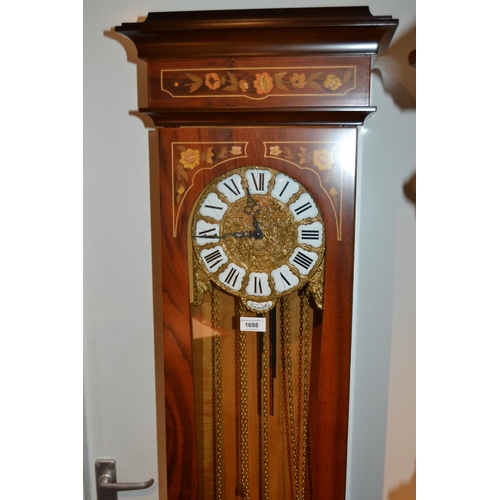 1698 - 20th Century Italian marquetry inlaid grandmother clock, the gilt brass dial with Roman cartouche nu... 