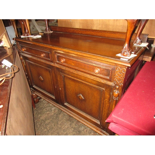 2303 - 1930's Oak sideboard together with a circular walnut coffee table