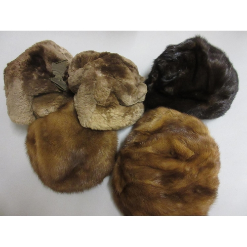 30 - Ladies medium brown fur jacket (at fault), a lambs wool shawl, a three quarter length dark brown fur... 