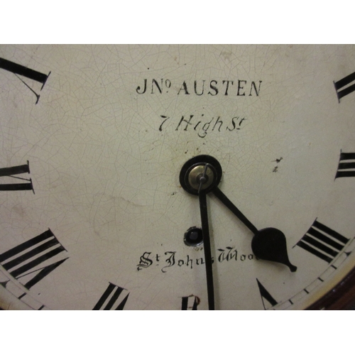 1693 - Small 19th Century mahogany drop-dial wall clock, the 8in dial inscribed J.N.O. Austen, 7 High Stree... 