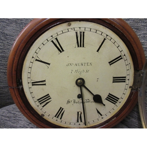 1693 - Small 19th Century mahogany drop-dial wall clock, the 8in dial inscribed J.N.O. Austen, 7 High Stree... 