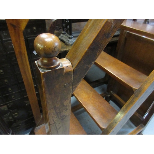 2301 - Late 19th or early 20th Century fruitwood five rung library step