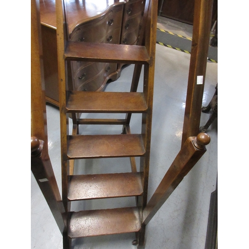 2301 - Late 19th or early 20th Century fruitwood five rung library step