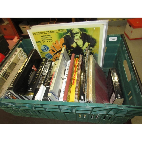 209 - Quantity of movie related ephemera and books, together with two reproduction framed prints, Mark Twa... 