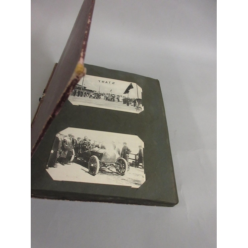 211 - Interesting album of over fifty postcards on early motoring (Brighton - Brooklands), charabancs, ste... 