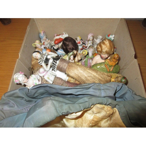 60 - Collection of various porcelain half dolls and ' Cosy ' figures