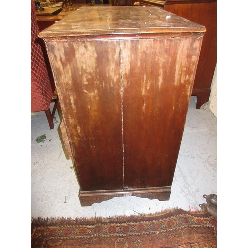 2357 - Early 18th Century walnut chest, the crossbanded and moulded top above two short and three long draw... 