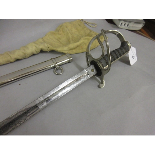 387 - George V Royal Artillery dress sword with nickel plated scabbard