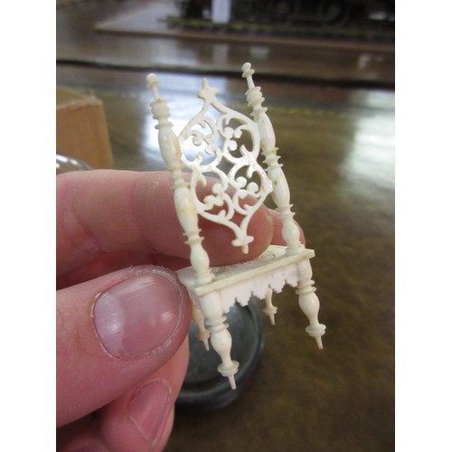 173 - Small 19th Century carved ivory photograph frame together with a quantity of other small 19th Centur... 