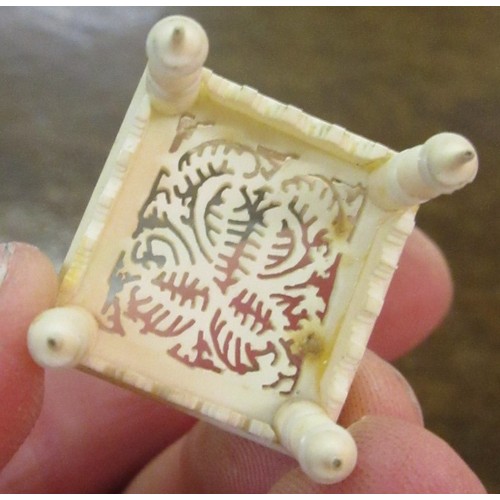 173 - Small 19th Century carved ivory photograph frame together with a quantity of other small 19th Centur... 