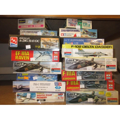 104 - Thirty various boxed  scale model aircraft construction sets including: Airfix, Monogram and Esci