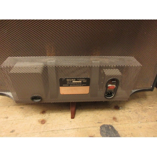 147 - Pair of Quad electrostatic loudspeakers, together with a Quad amplifier and tuner