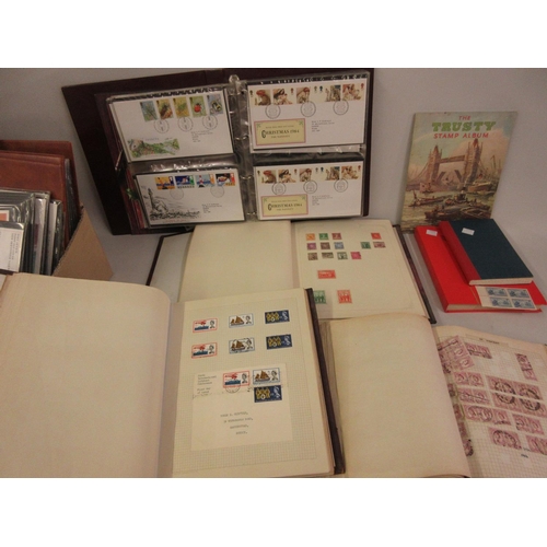 161 - Collection of World stamps in three albums, together with two stock books and four albums of First D... 