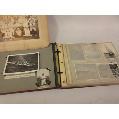 181 - Album of World War II photographs relating to H.M.S. Frobisher and H.M.S. Sussex, including Japanese... 