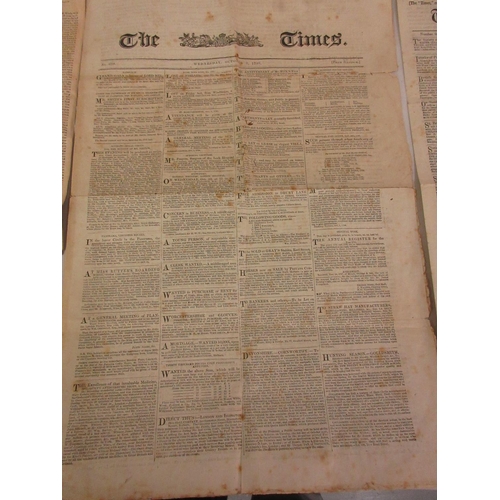 185 - Copy of The Times for Thursday June 2nd 1815 containing a full account of the Battle of Waterloo, to... 