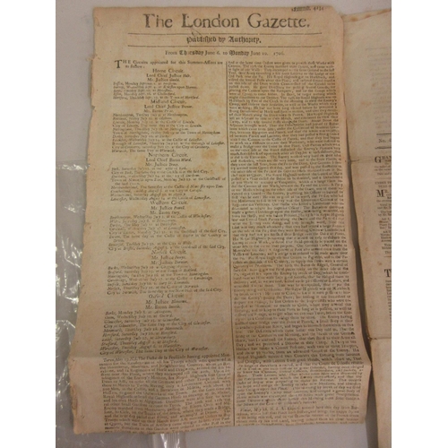 185 - Copy of The Times for Thursday June 2nd 1815 containing a full account of the Battle of Waterloo, to... 