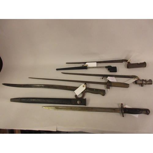 191 - Collection of six various military bayonets