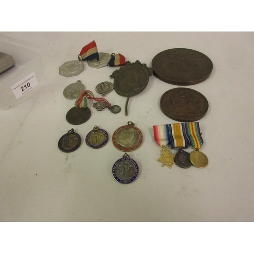 210 - Small quantity of miscellaneous commemorative and sporting medallions etc