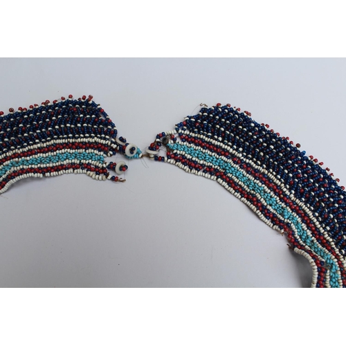 33 - Late 19th or early 20th Century African or possibly North American Indian bead work and leather belt... 