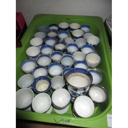 406 - Collection of 19th and 20th Century blue and white transfer printed eggcups by Minton, Worcester, We... 