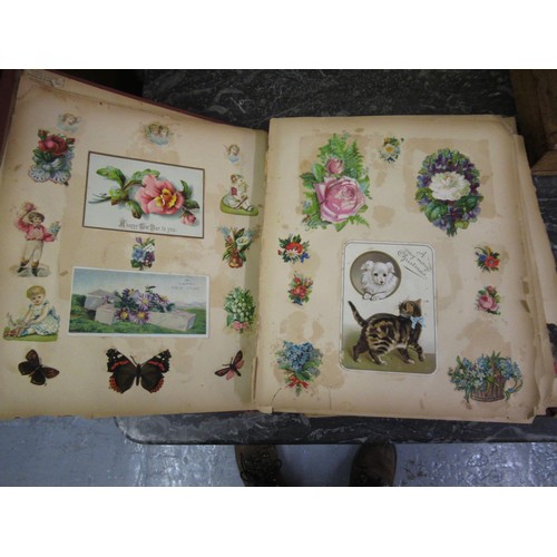 167 - Late 19th Century album containing a large collection of coloured scraps, together with a copy of th... 