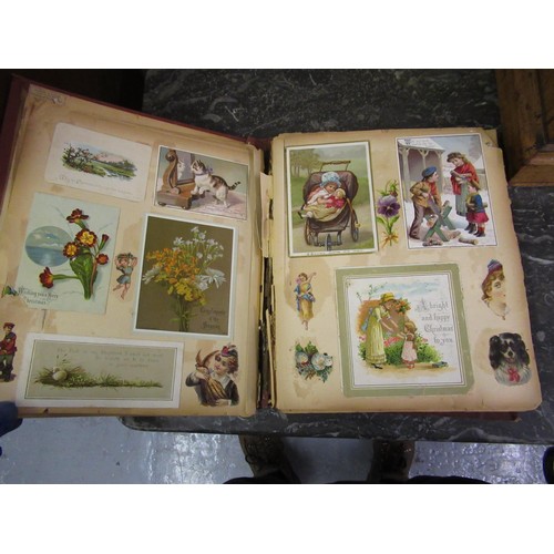 167 - Late 19th Century album containing a large collection of coloured scraps, together with a copy of th... 