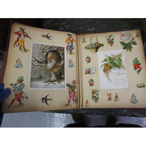 167 - Late 19th Century album containing a large collection of coloured scraps, together with a copy of th... 