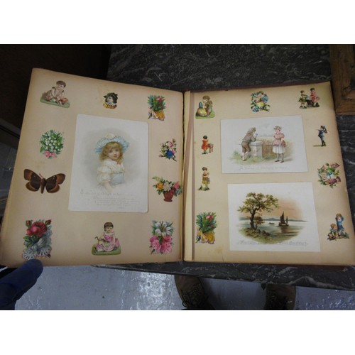 167 - Late 19th Century album containing a large collection of coloured scraps, together with a copy of th... 