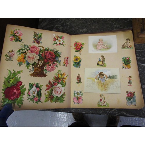 167 - Late 19th Century album containing a large collection of coloured scraps, together with a copy of th... 