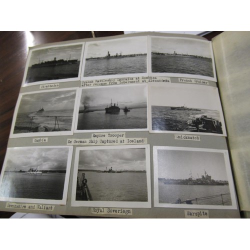 181 - Album of World War II photographs relating to H.M.S. Frobisher and H.M.S. Sussex, including Japanese... 