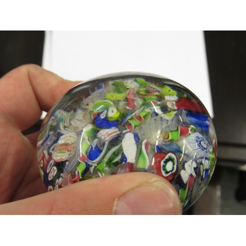 450 - Two millefiori glass paperweights