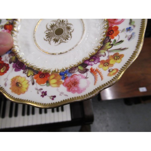 482 - Early 19th Century Copeland and Garrett trio decorated with a floral design in iron red and gilt, to... 