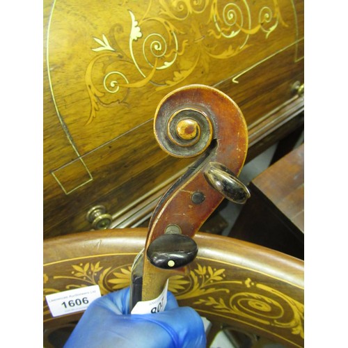 208 - Violin, the two piece 14in back stamped Stainer, with a similar paper label to the interior together... 