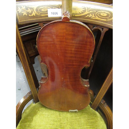 239 - Late 19th Century French Mirecourt School violin with 14.25in back (for restoration) together with a... 