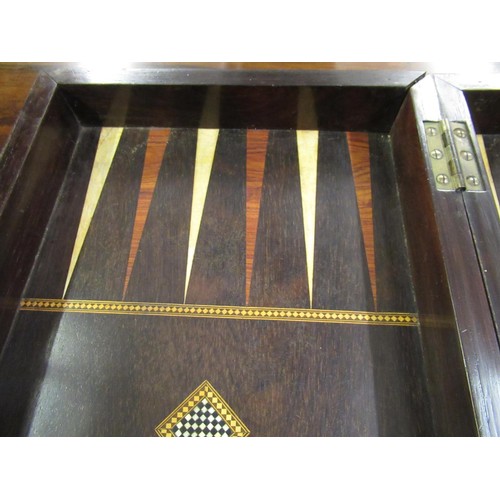 268 - Rosewood bone and ebony inlaid folding chessboard