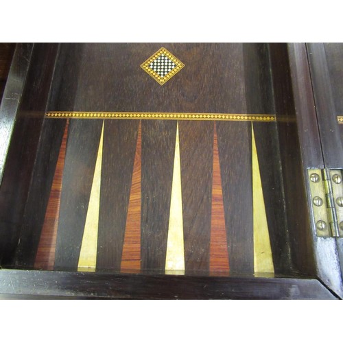 268 - Rosewood bone and ebony inlaid folding chessboard