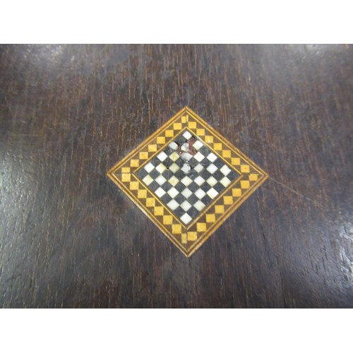 268 - Rosewood bone and ebony inlaid folding chessboard