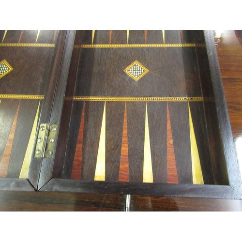 268 - Rosewood bone and ebony inlaid folding chessboard