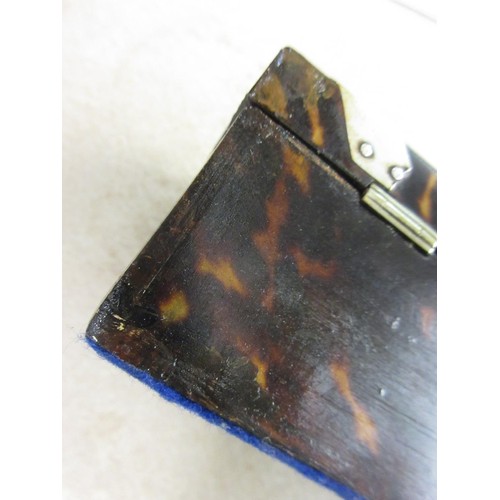 271 - Simulated tortoiseshell silver mounted cigarette box