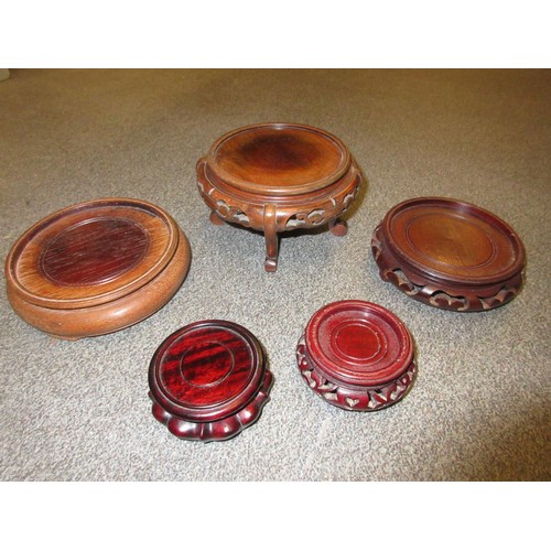 410 - Collection of 19th and 20th Century Chinese wooden vase and plate stands