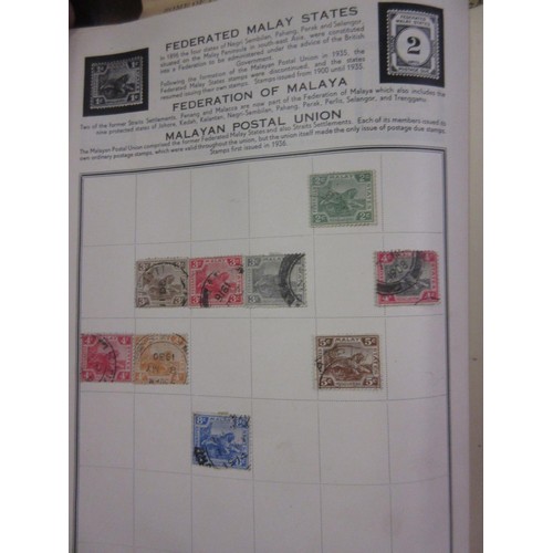 179 - Meteor green stamp album containing collection of World stamps, including: Penny Black, Penny Reds a... 