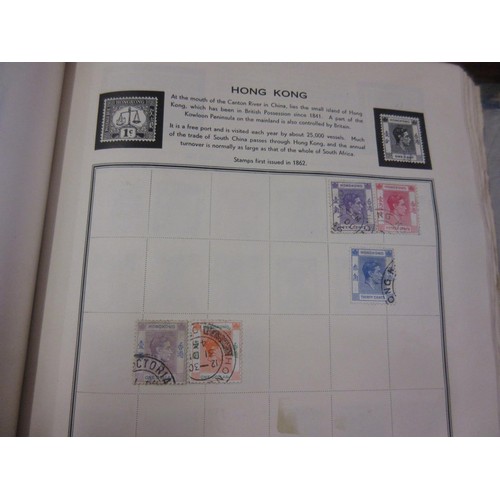 179 - Meteor green stamp album containing collection of World stamps, including: Penny Black, Penny Reds a... 