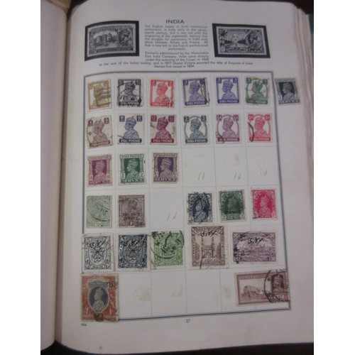 179 - Meteor green stamp album containing collection of World stamps, including: Penny Black, Penny Reds a... 