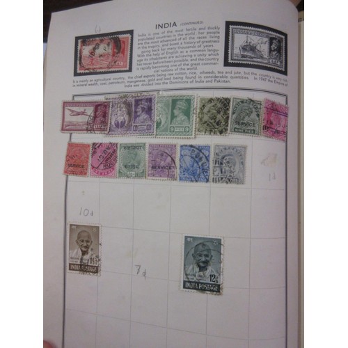 179 - Meteor green stamp album containing collection of World stamps, including: Penny Black, Penny Reds a... 