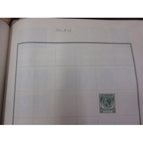 179 - Meteor green stamp album containing collection of World stamps, including: Penny Black, Penny Reds a... 