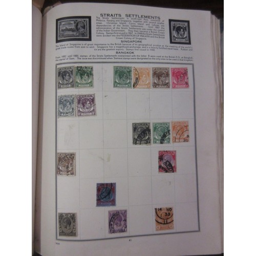 179 - Meteor green stamp album containing collection of World stamps, including: Penny Black, Penny Reds a... 