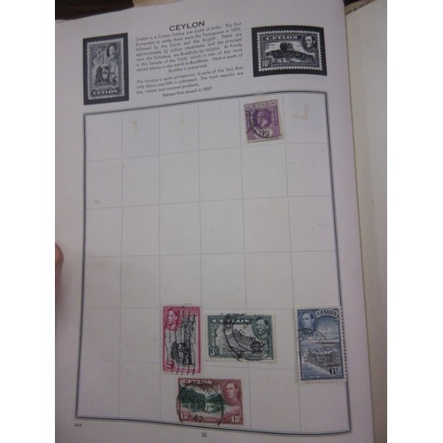 179 - Meteor green stamp album containing collection of World stamps, including: Penny Black, Penny Reds a... 