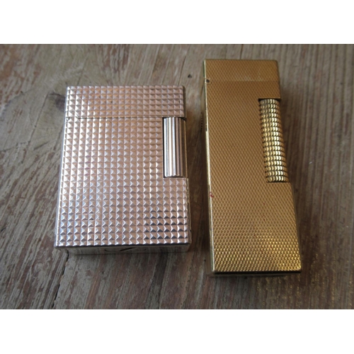 1048 - Dunhill gold plated lighter and a Dupont lighter