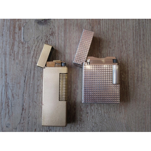 1048 - Dunhill gold plated lighter and a Dupont lighter